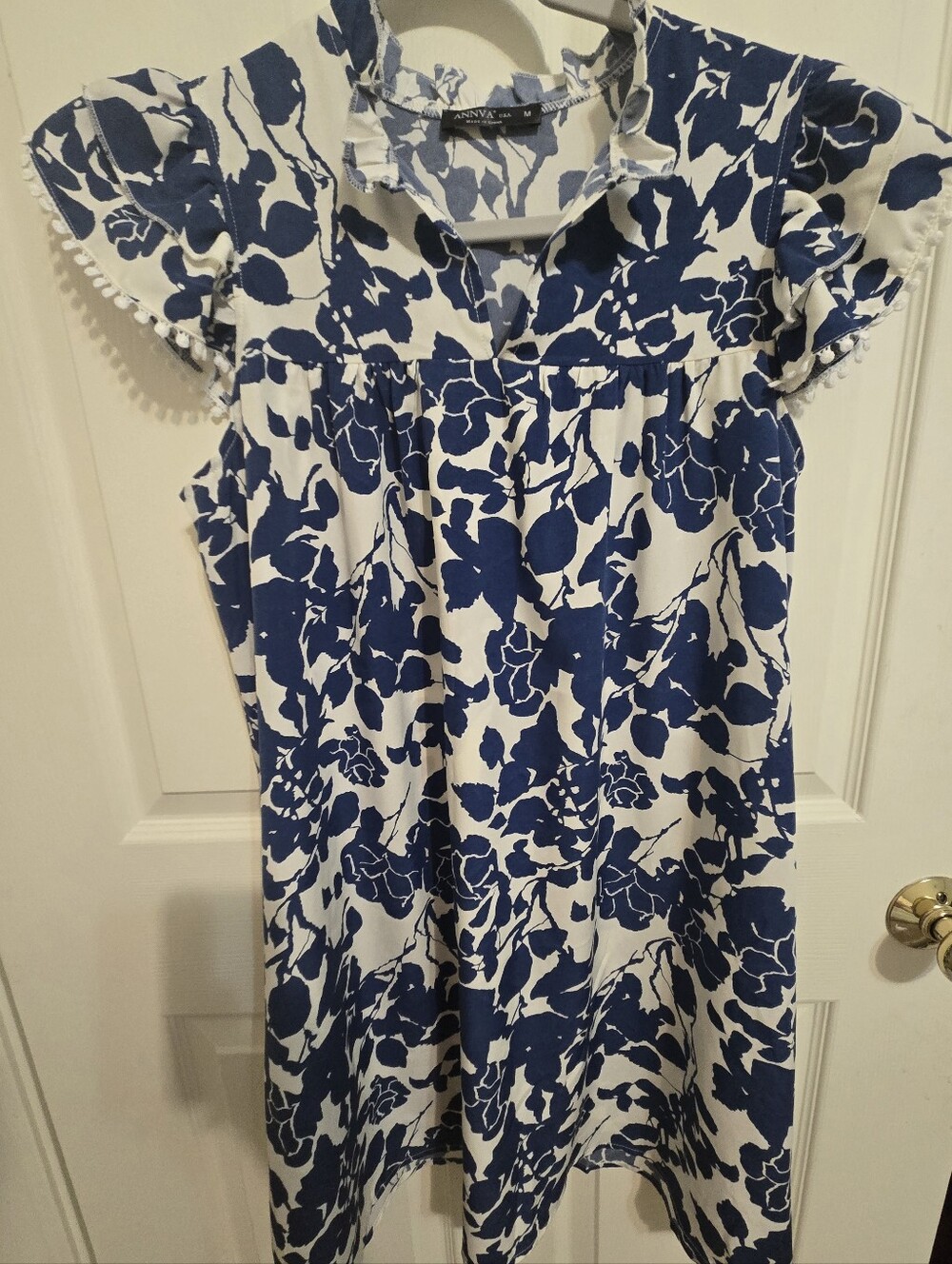 ANNYVA Blue & White Floral Dress